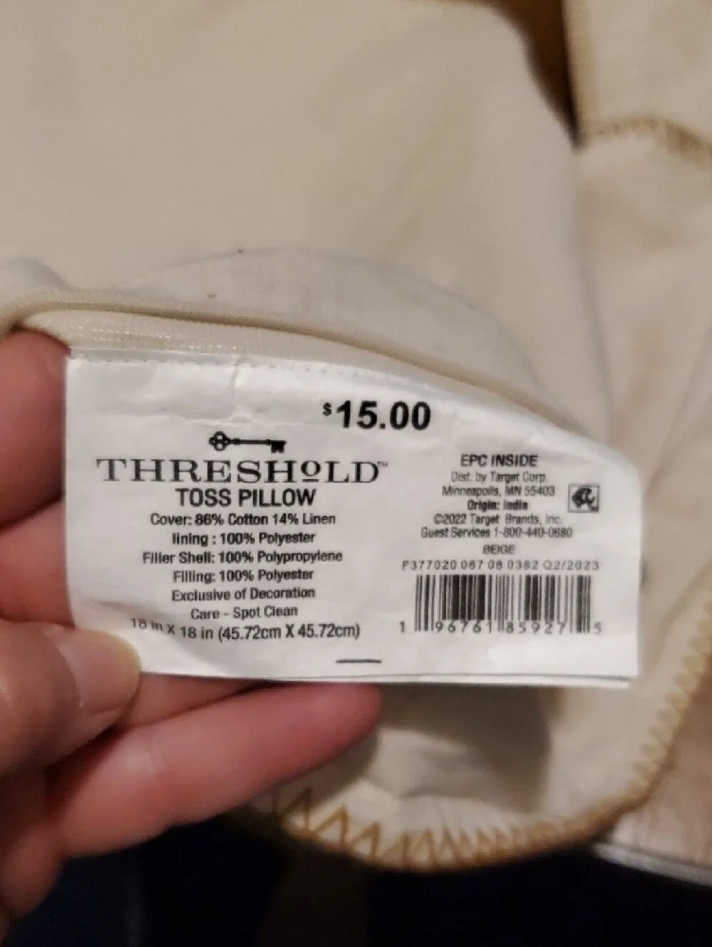 Threshold Cream Pillow Covers with Olive Pumpkin Motif